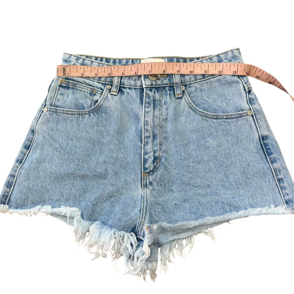 Abrand Jeans Cut Off Denim Western Blue Jean Shorts Womens 26 Micro Mini Western - Picture 7 of 9